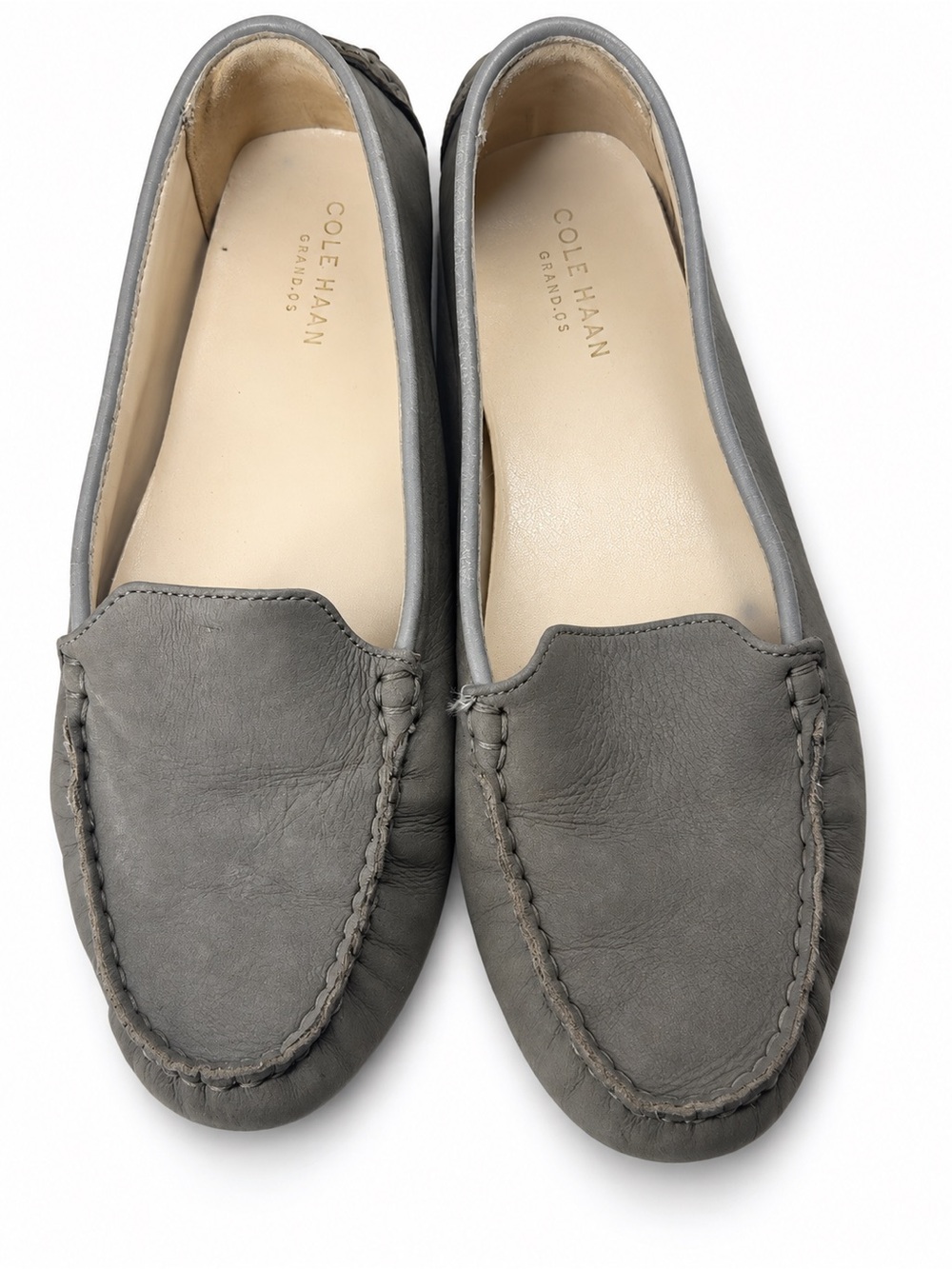 Cole Haan Gray Leather Slip-On Moccasins